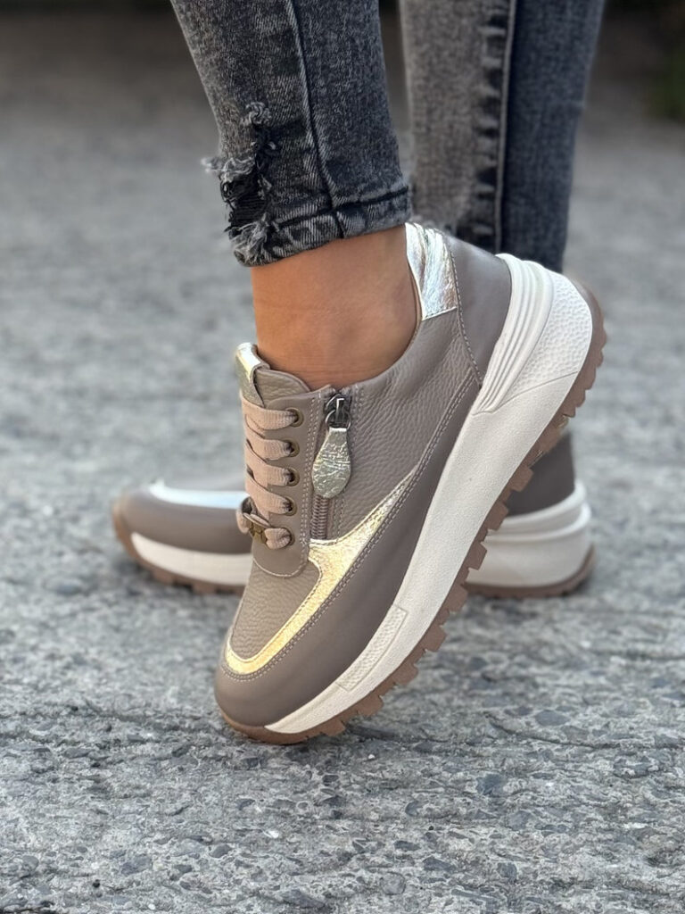 Mega wygodne sneakersy AUREN BEIGE skóra naturalna - obrazek 7