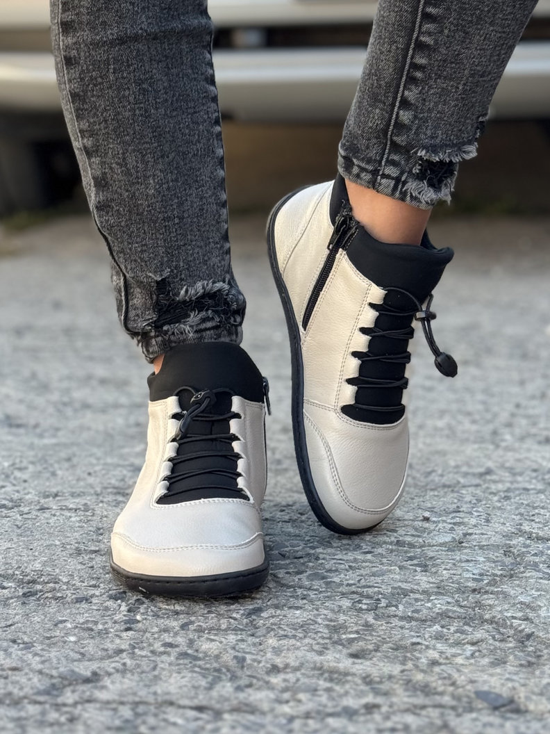 Ocieplane botki KAZADII BAREFOOT ROOTS BEIGE skóra naturalna - obrazek 9