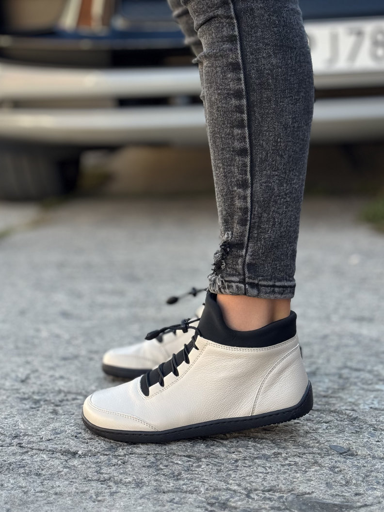 Ocieplane botki KAZADII BAREFOOT ROOTS BEIGE skóra naturalna - obrazek 8