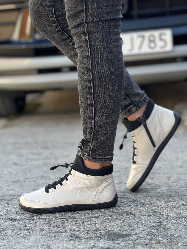 Ocieplane botki KAZADII BAREFOOT ROOTS BEIGE skóra naturalna - obrazek 6