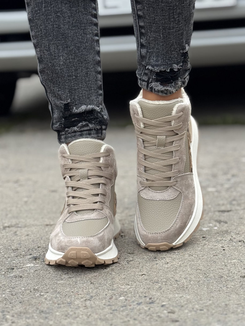 Ocieplane botki EVEREST BEIGE skóra naturalna - obrazek 3