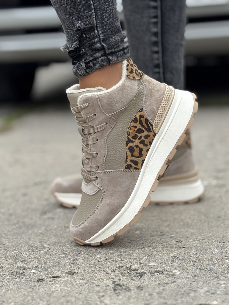 Ocieplane botki EVEREST BEIGE skóra naturalna - obrazek 4