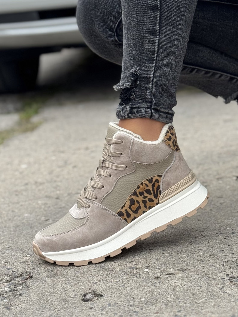 Ocieplane botki EVEREST BEIGE skóra naturalna - obrazek 7