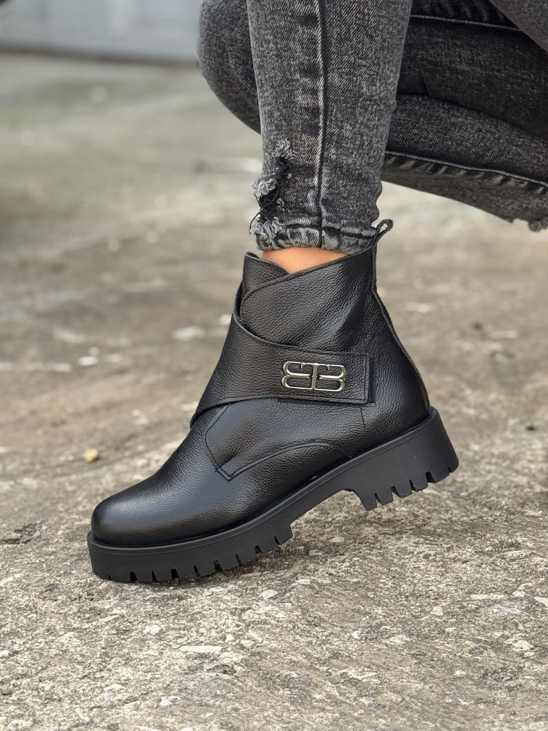 Ocieplane botki FUEGO BLACK skóra naturalna - obrazek 5