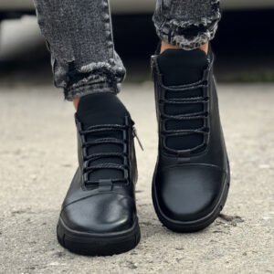 Ocieplane botki HUDSON BLACK skóra naturalna