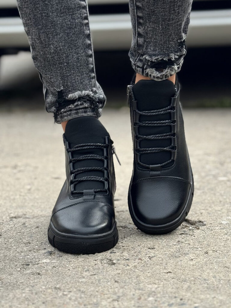 Ocieplane botki HUDSON BLACK skóra naturalna - obrazek 3