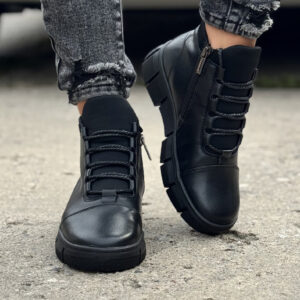 Ocieplane botki HUDSON BLACK skóra naturalna