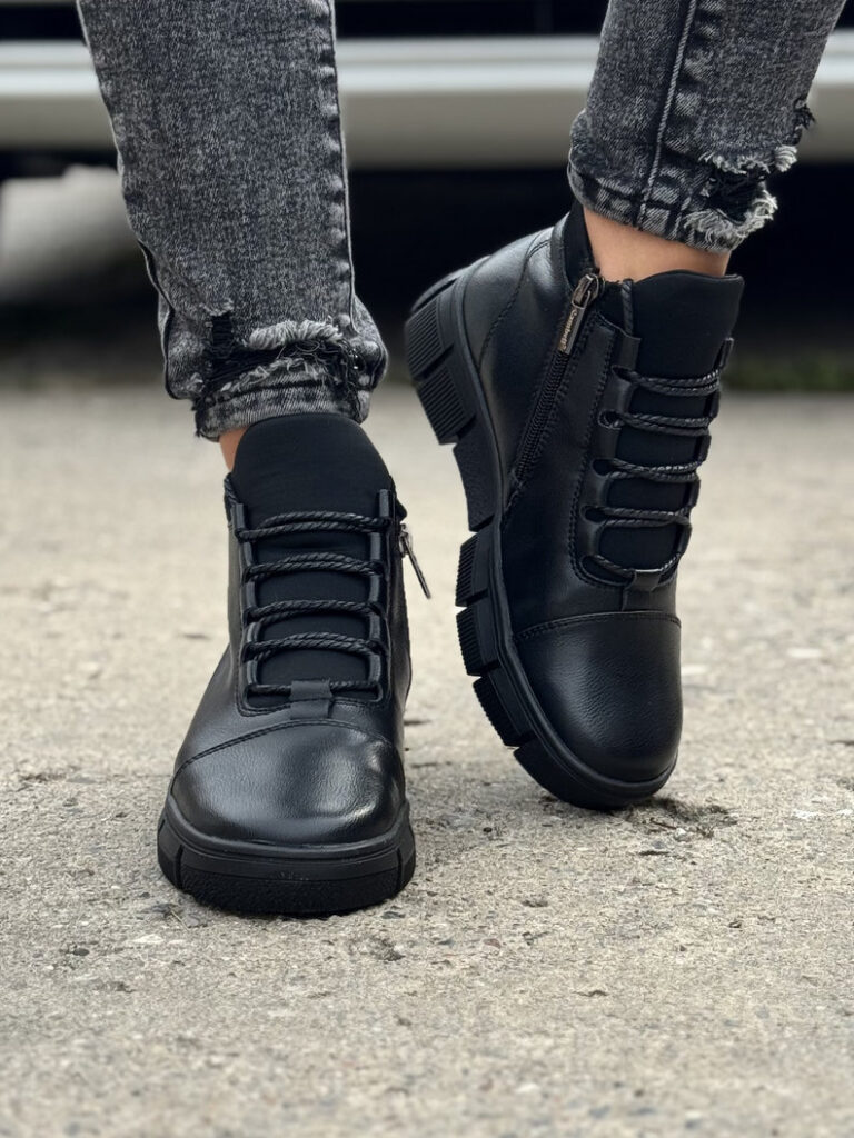 Ocieplane botki HUDSON BLACK skóra naturalna - obrazek 4