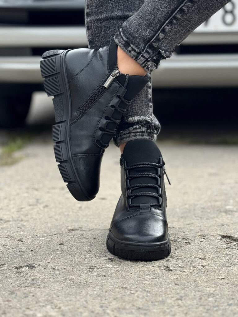 Ocieplane botki HUDSON BLACK skóra naturalna - obrazek 5