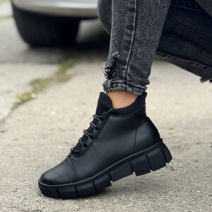Ocieplane botki HUDSON BLACK skóra naturalna