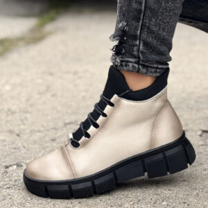 Ocieplane botki HUDSON BEIGE skóra naturalna
