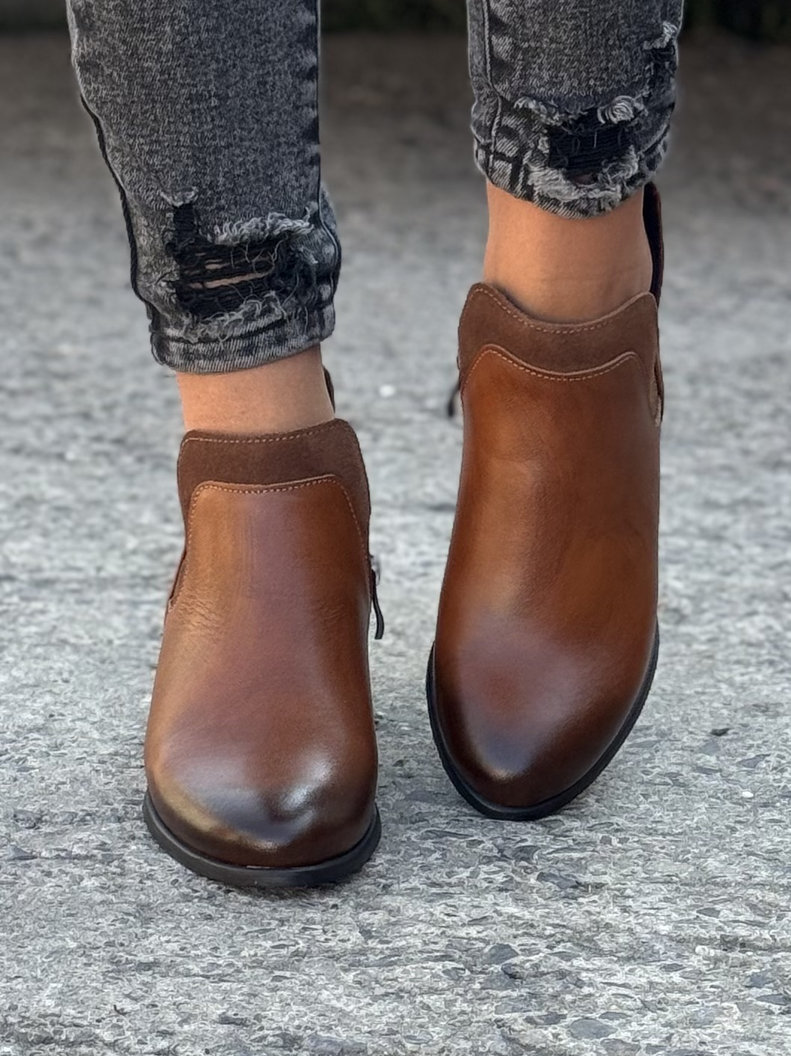 Ocieplane botki KAZADII MAVRA BROWN skóra naturalna - obrazek 3