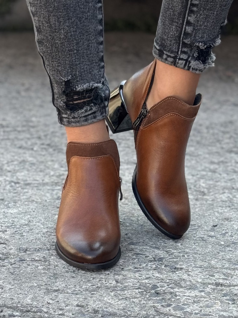 Ocieplane botki KAZADII MAVRA BROWN skóra naturalna - obrazek 6