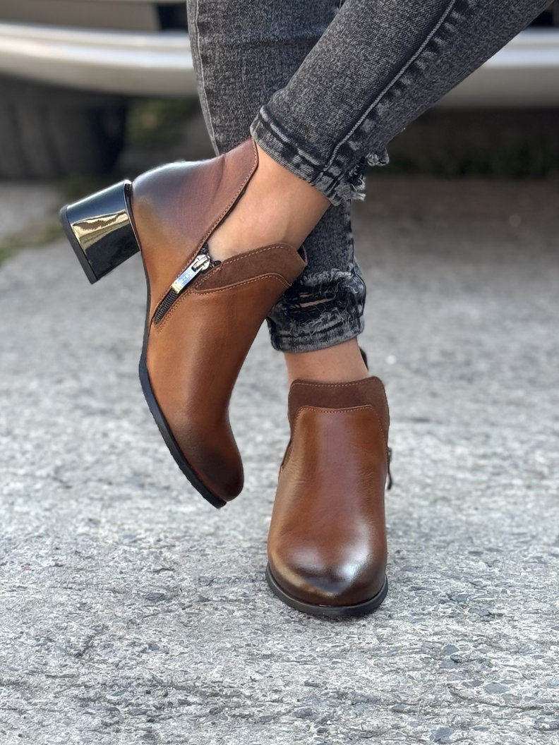 Ocieplane botki KAZADII MAVRA BROWN skóra naturalna - obrazek 7