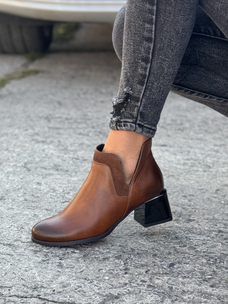 Ocieplane botki KAZADII MAVRA BROWN skóra naturalna - obrazek 5