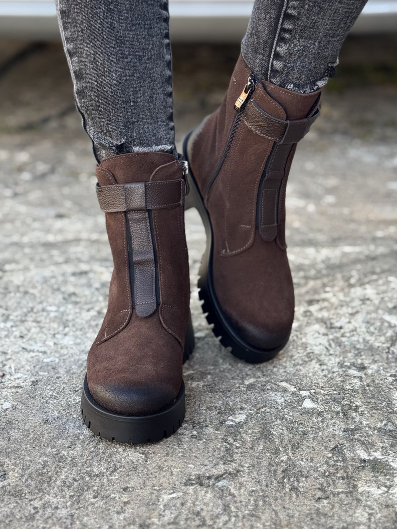 Ocieplane botki KAZADII PANAMA CHOCO skóra naturalna - obrazek 7