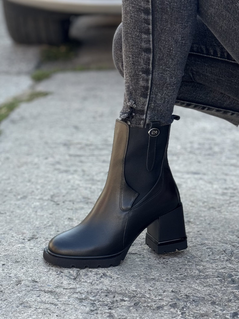 Ocieplane botki LEGERE BLACK skóra naturalna - obrazek 5