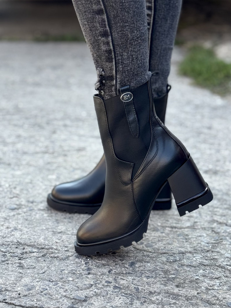 Ocieplane botki LEGERE BLACK skóra naturalna - obrazek 6