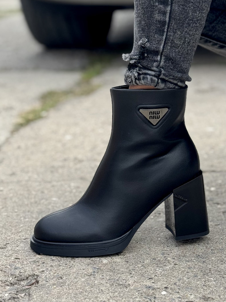 Ocieplane botki MIDNIGHT BLACK skóra naturalna - obrazek 6