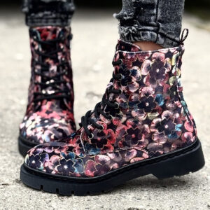 Ocieplane traperki FLORAL TREK RED PINK