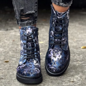Ocieplane traperki FLORAL TREK NAVY LILAC