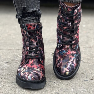 Ocieplane traperki FLORAL TREK RED PINK
