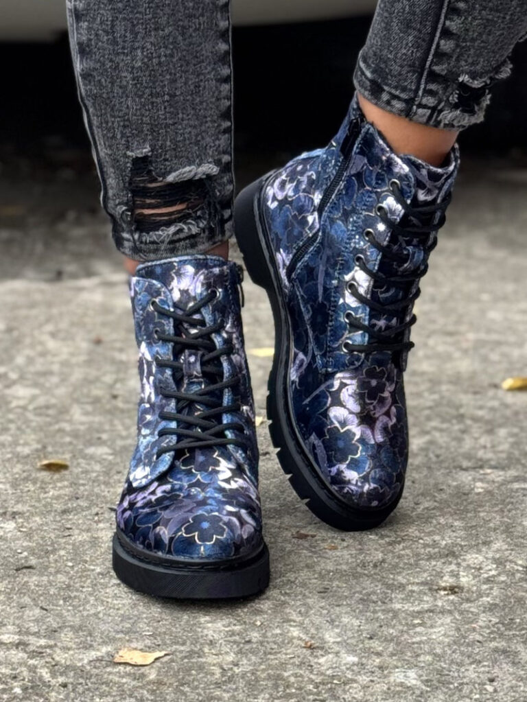 Ocieplane traperki FLORAL TREK NAVY LILAC - obrazek 6