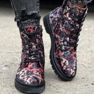 Ocieplane traperki FLORAL TREK RED PINK