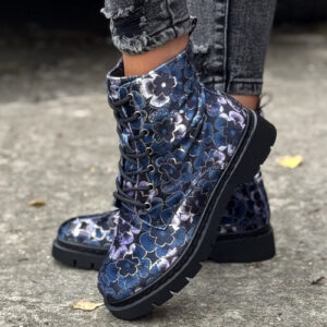 Ocieplane traperki FLORAL TREK NAVY LILAC
