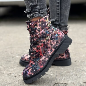 Ocieplane traperki FLORAL TREK RED PINK