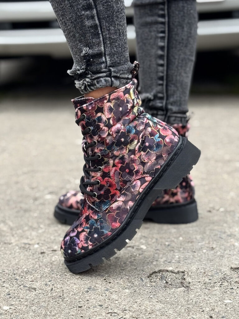 Ocieplane traperki FLORAL TREK RED PINK - obrazek 4