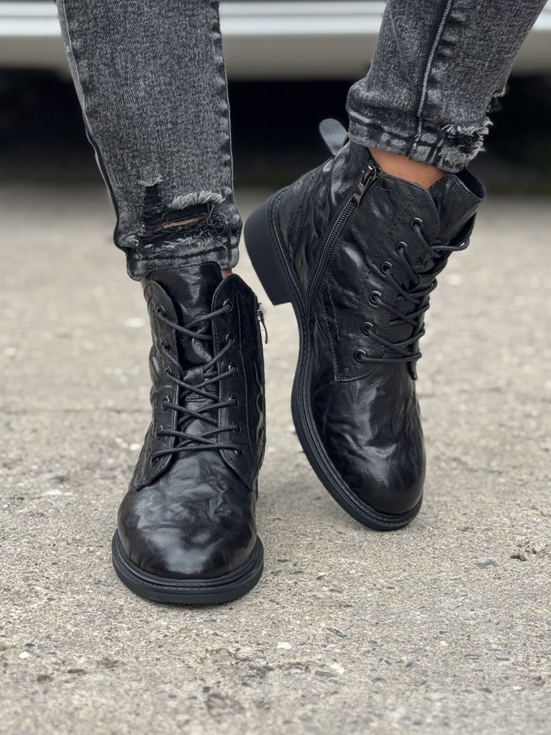 Ocieplane workery MILAN BLACK skóra naturalna - obrazek 4