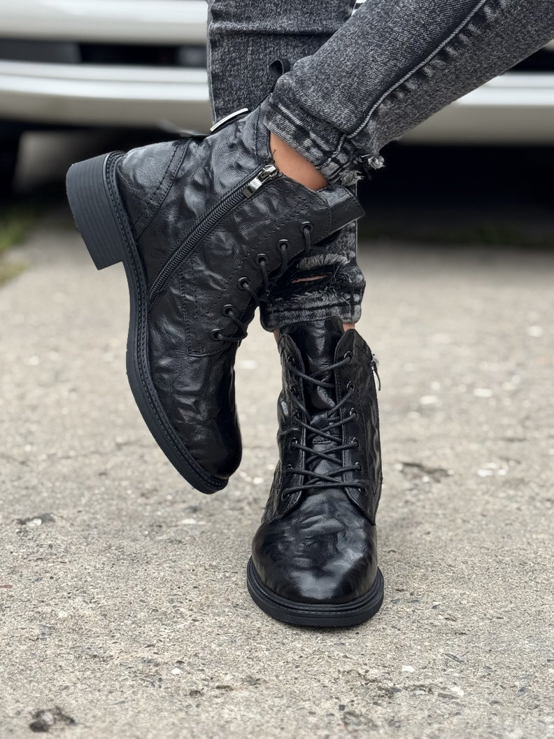 Ocieplane workery MILAN BLACK skóra naturalna - obrazek 3