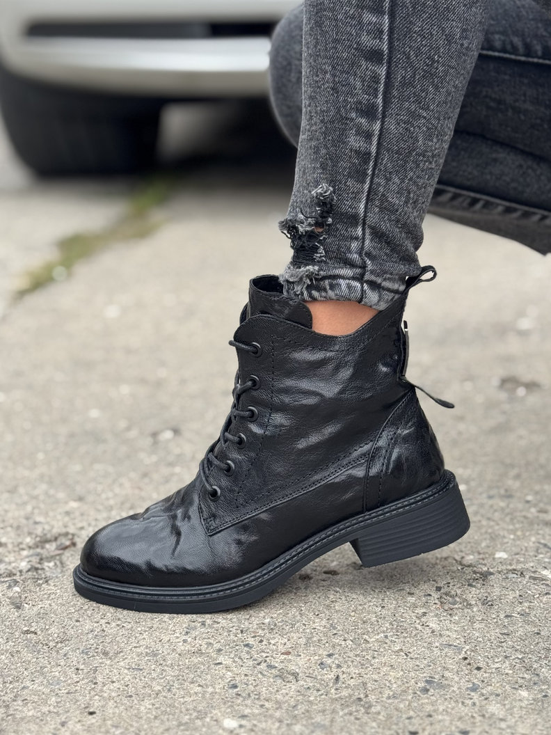 Ocieplane workery MILAN BLACK skóra naturalna - obrazek 6