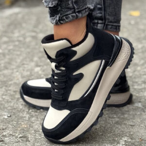 Półbuty BELEZA BLACK BEIGE skóra naturalna