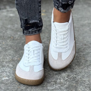 Trampki BAREFOOT KAZADII URBAN WHITE BEIGE SKÓRA NATURALNA
