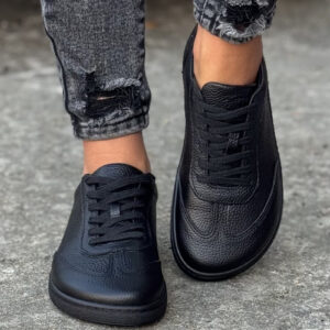 Trampki BAREFOOT KAZADII URBAN ALL BLACK SKÓRA NATURALNA