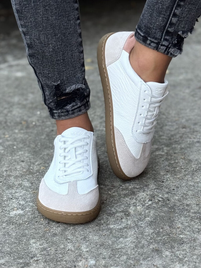 Trampki BAREFOOT KAZADII URBAN WHITE BEIGE SKÓRA NATURALNA - obrazek 4