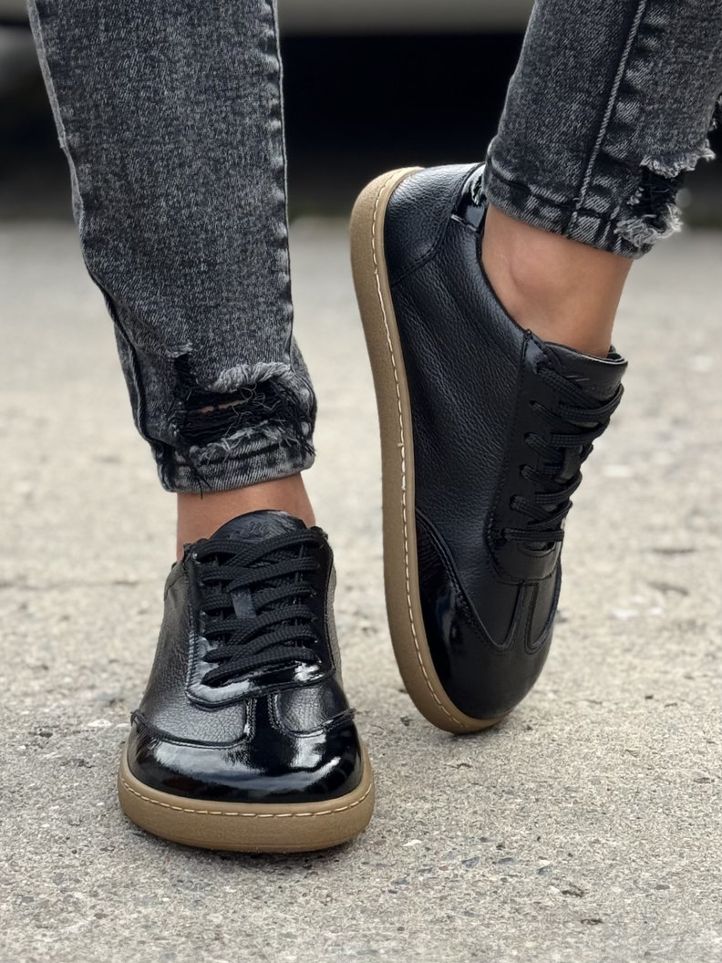 Trampki BAREFOOT KAZADII URBAN czarny groch lakier SKÓRA NATURALNA - obrazek 4