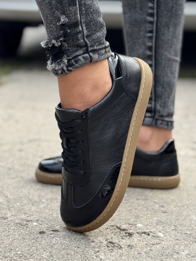 Trampki BAREFOOT KAZADII URBAN czarny groch lakier SKÓRA NATURALNA - obrazek 5