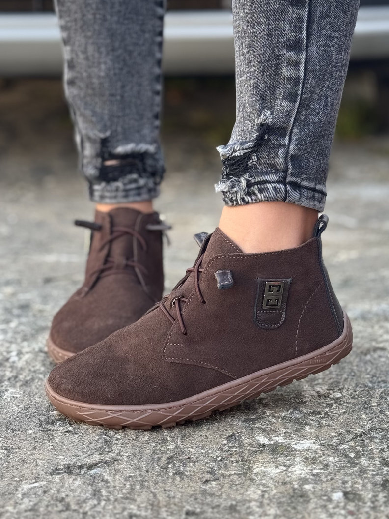 Ultralekkie botki KAZADII BAREFOOT RUN CHOCO SUEDE skóra naturalna - obrazek 3