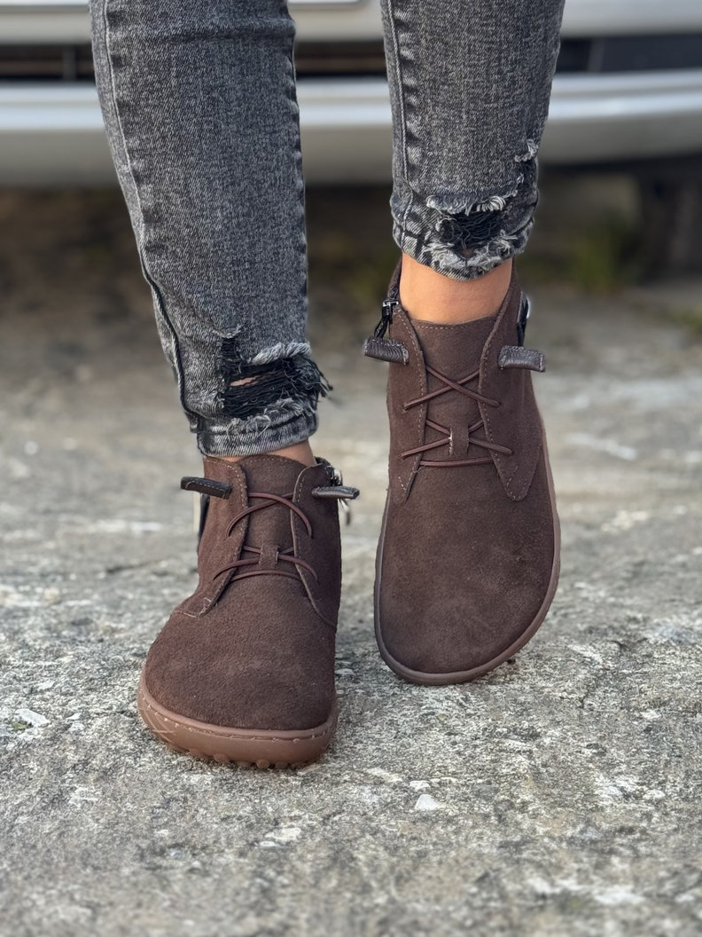 Ultralekkie botki KAZADII BAREFOOT RUN CHOCO SUEDE skóra naturalna - obrazek 5