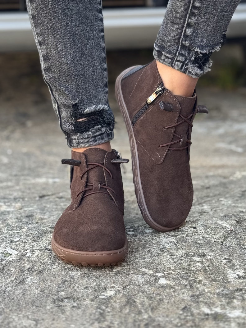 Ultralekkie botki KAZADII BAREFOOT RUN CHOCO SUEDE skóra naturalna - obrazek 6