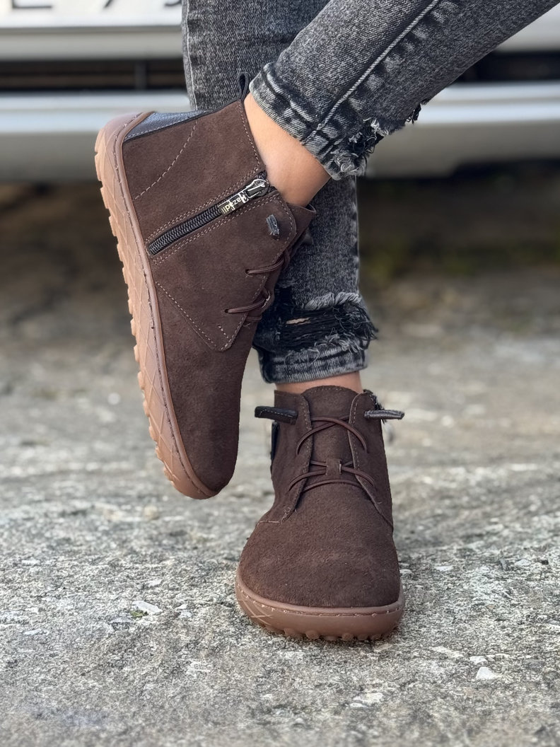 Ultralekkie botki KAZADII BAREFOOT RUN CHOCO SUEDE skóra naturalna - obrazek 4