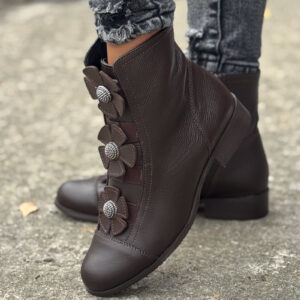 Workery AMELIE CHOCO skóra naturalna