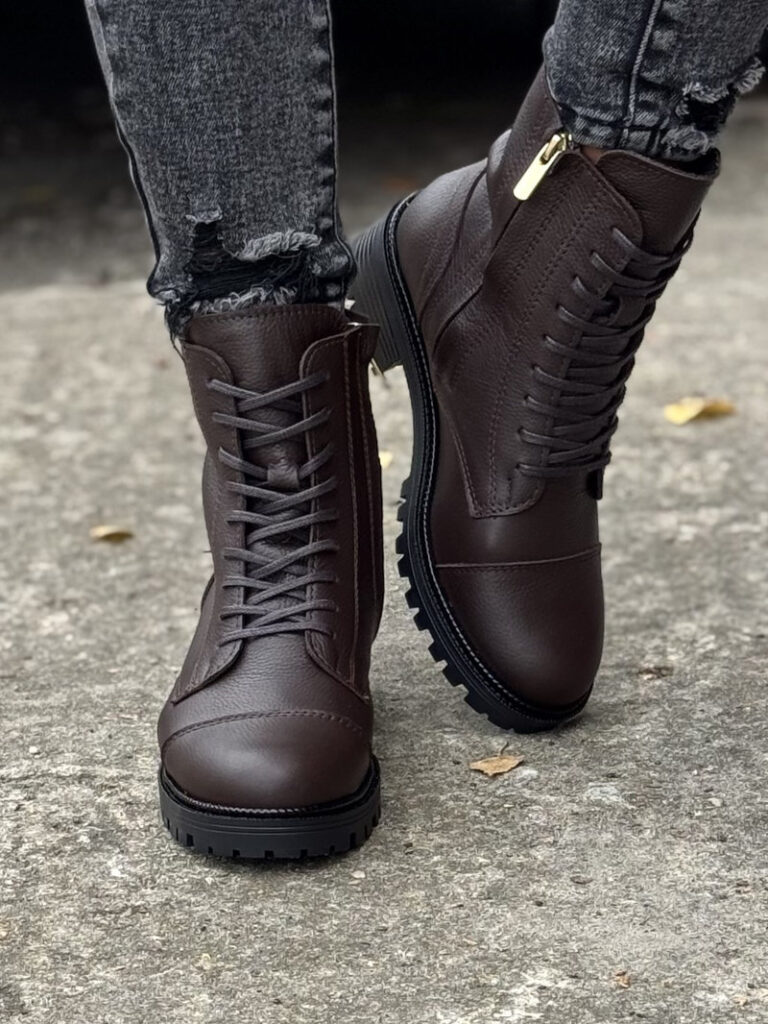 Ocieplane workery GRANT CHOCO TORMENTONE skóra naturalna - obrazek 4