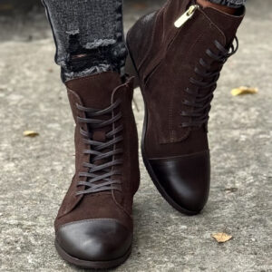 Workery TORMENTONE CHOCO CLASSIC zamsz lico włoska skóra naturalna