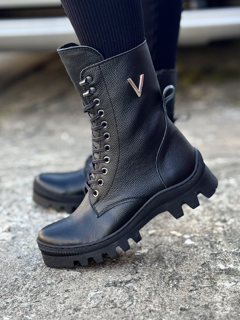 Workery traperki KAZADII LARK BLACK GRAIN skóra naturalna - obrazek 4