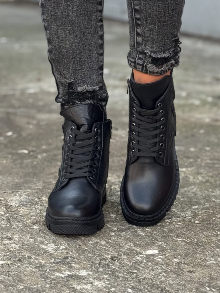 Zgrabne botki EMMANUELA BLACK skóra naturalna - obrazek 3
