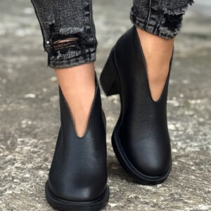 Zgrabne botki KAZADII LIVIA BLACK skóra naturalna